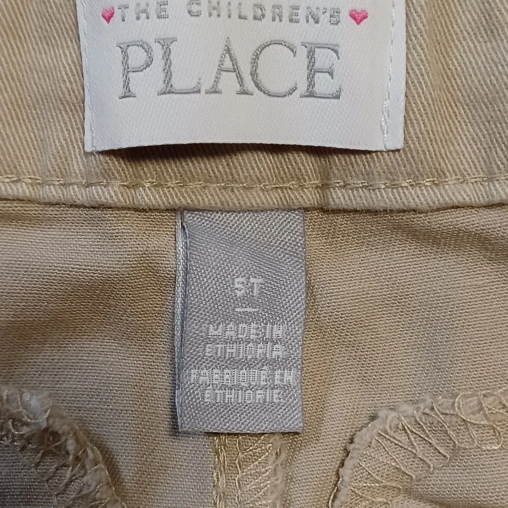 The Childrens‎ Place Boys Khaki Chino Pants Tan School Uniform Size 5T Stretch